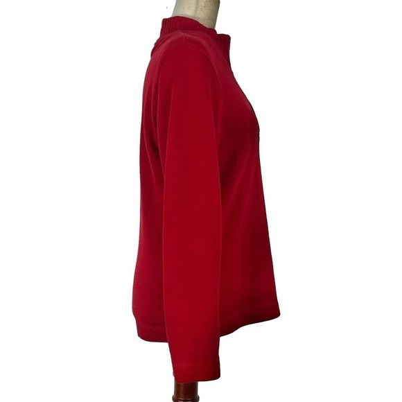 GEOFFREY BEENE QUARTER ZIP MOCK NECK KNITTED SPORT PULLOVER SWEATER RED XL EUC - Picture 10 of 12